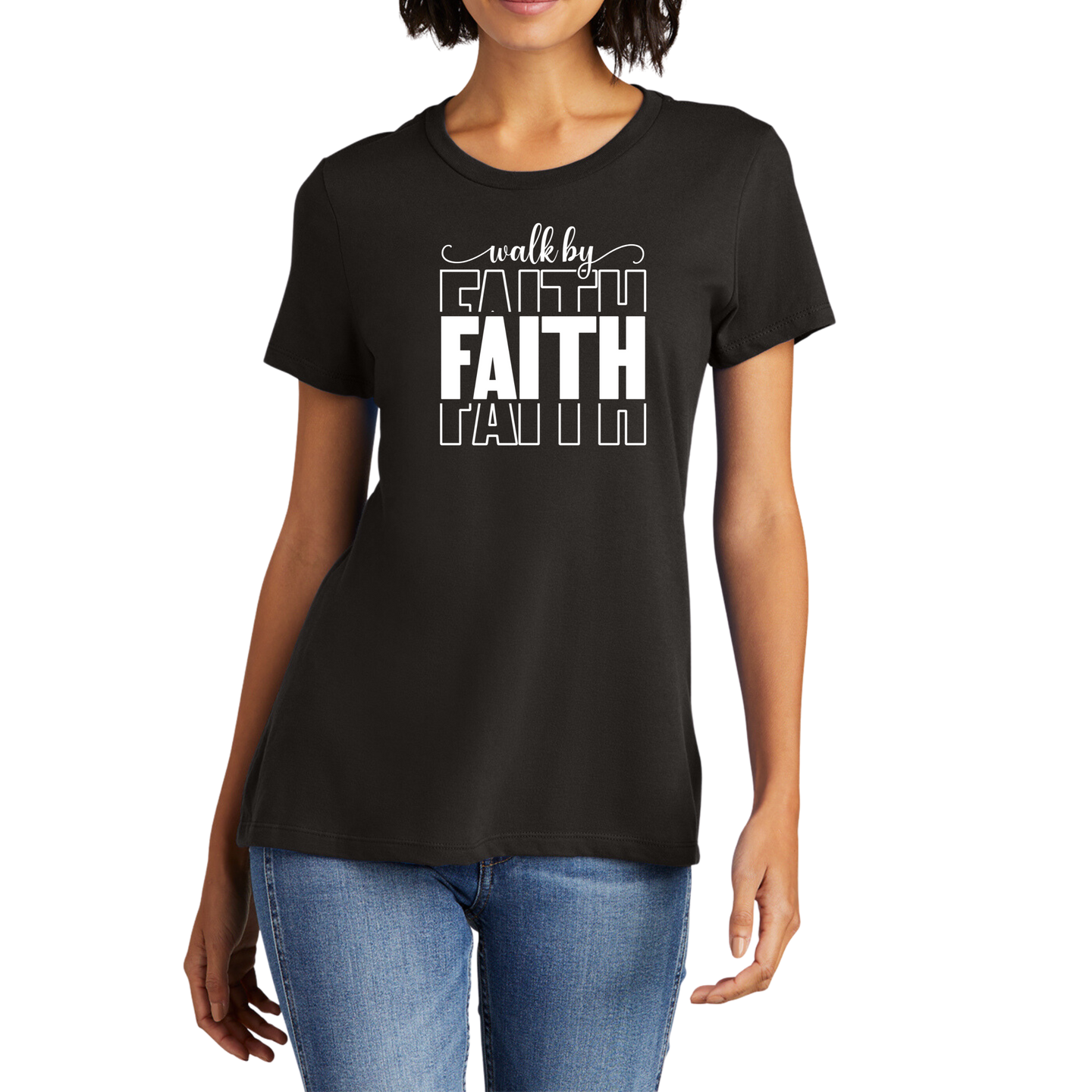 WALK BY FAITH LADIES TEE SHIRT